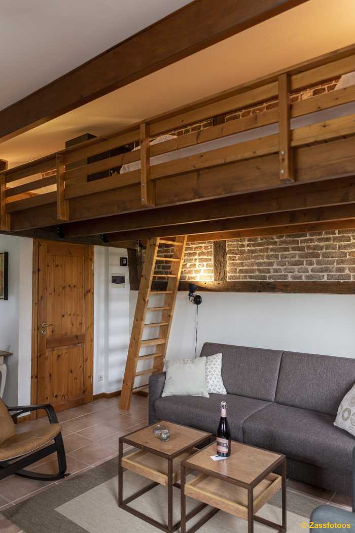 Ladder to sleeping loft